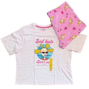 Nickelodeon Rugrats Cynthia Pajama Set Primark Bed Hair Don't Care Large NEW